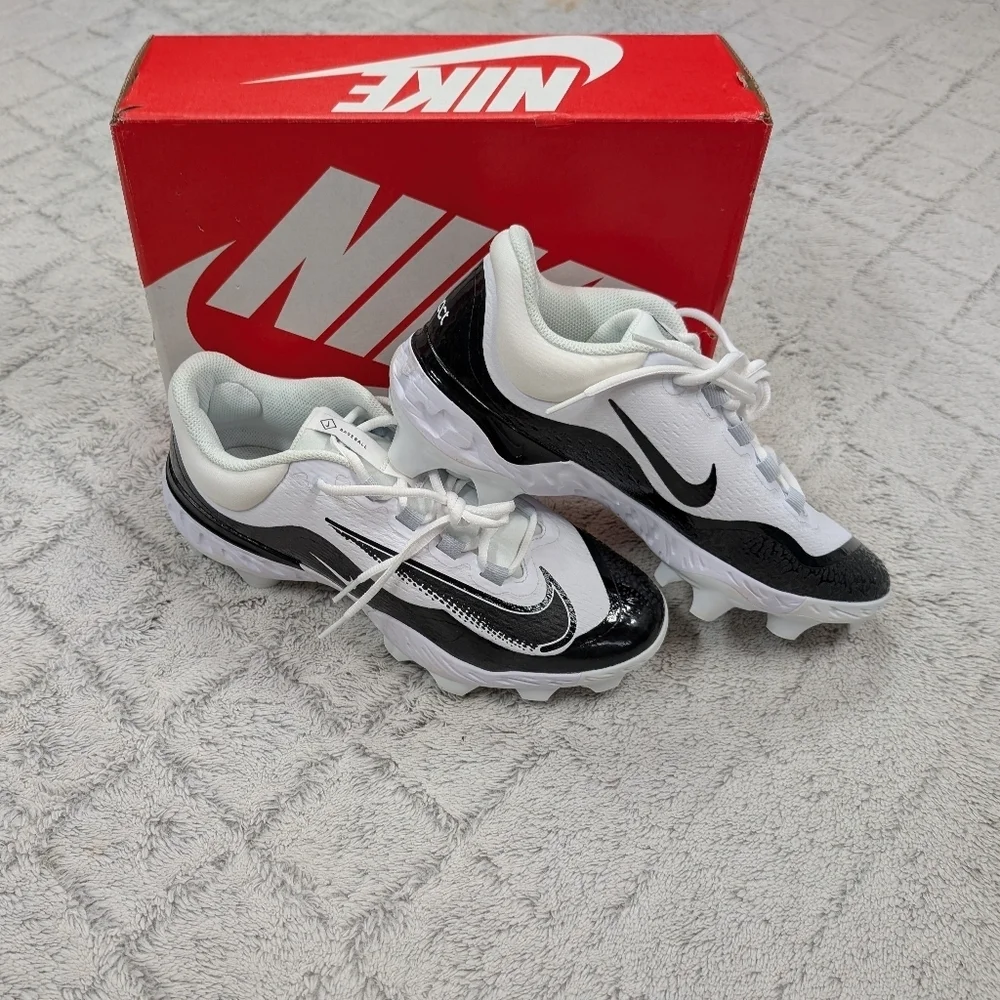 Nike Alpha Huarache Elite 4 Low MCS Baseball Cleats 11.5 White Black FD6255-101
